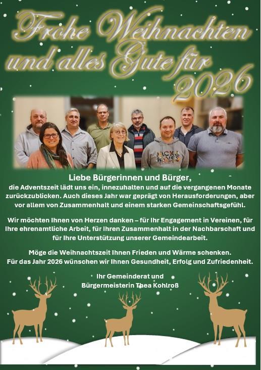 Frohe Weihnachten und alles Gute für 2026